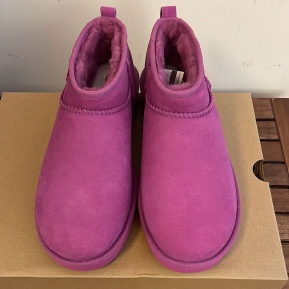 UGG Classic Ultra Mini Booties Mangosteen USA Women Size 10/UK 8/EU 41 - Picture 6 of 15